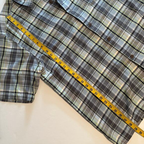 Tommy Bahama Plaid Silk Shirt Mens Large Light Green Blue Classic Preppy Camp - Picture 6 of 6